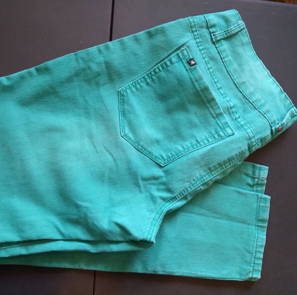 Mint green skinny jeans